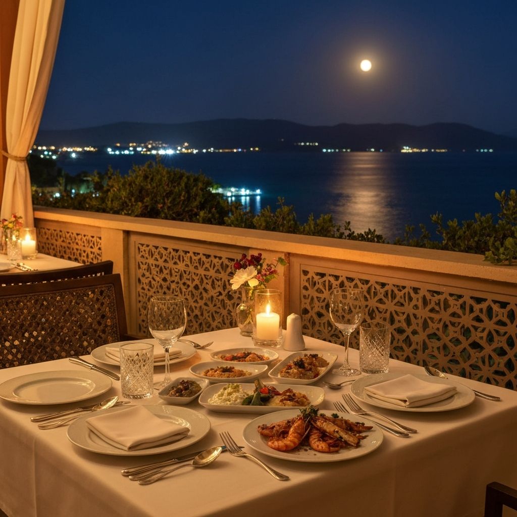 Deniz Kenarı Gurme Akşam Yemeği